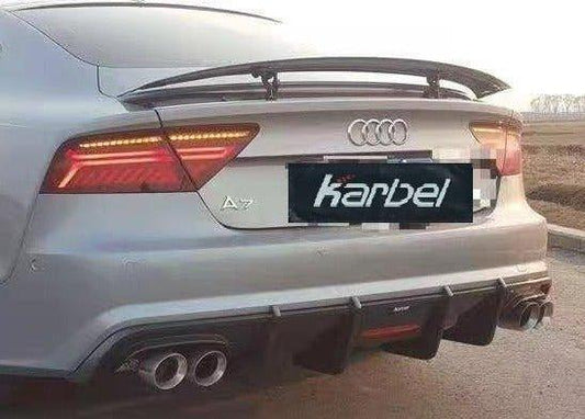 Audi S7 A7 S-line (with s-line bumper, does not base model) C7.5 2016-2018 with Aftermarket Parts - Rear Diffuser Pre-preg Carbon Fiber from Karbel Carbon