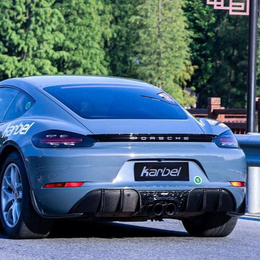 Porsche 718 Cayman / Boxster / GTS 2017 2018 2019 2020 2021 2022 2023 2024 with Aftermarket Parts - Rear Diffuser & Canards Pre-preg Carbon Fiber from Karbel Carbon