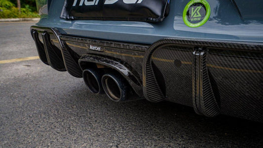 Porsche 718 Cayman / Boxster / GTS 2017 2018 2019 2020 2021 2022 2023 2024 with Aftermarket Parts - Rear Diffuser & Canards Pre-preg Carbon Fiber from Karbel Carbon