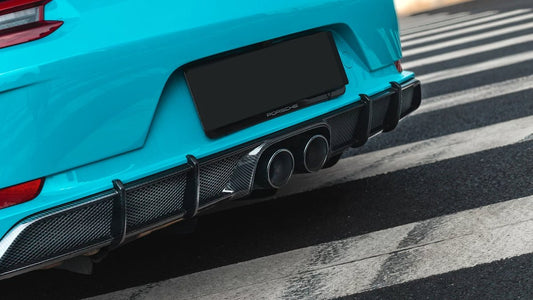 Porsche 911 991.2 GT3 2018 2019 with Aftermarket Parts - Rear Diffuser Pre-preg Carbon Fiber from Karbel Carbon