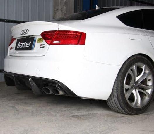 Audi S5 A5 S-line (with s-line bumper, does not base model) B8.5 2012-2016 with Aftermarket Parts - V1 Style Rear Diffuser Pre-preg Carbon Fiber from Karbel Carbon