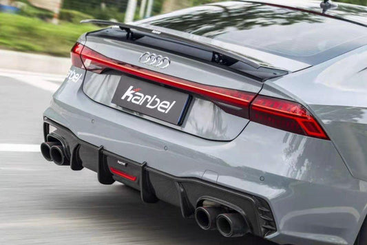 Audi S7 A7 (with s-line bumper) C8 2019-ON with Aftermarket Parts - V1 Style Rear Diffuser Pre-preg Carbon Fiber from Karbel Carbon