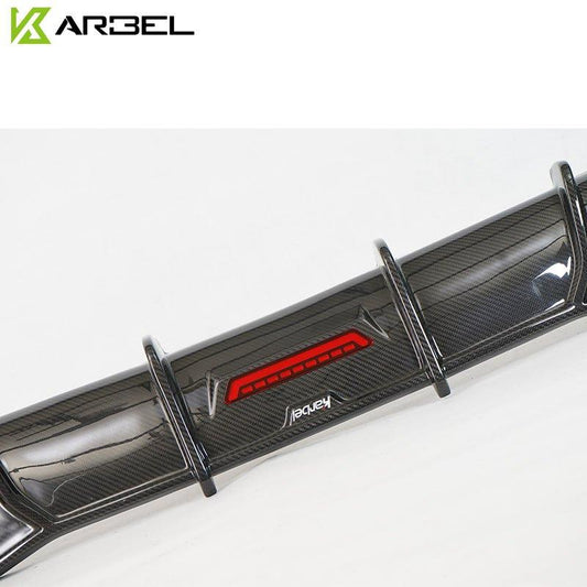 Audi S7 A7 (with s-line bumper) C8 2019-ON with Aftermarket Parts - V1 Style Rear Diffuser Pre-preg Carbon Fiber from Karbel Carbon
