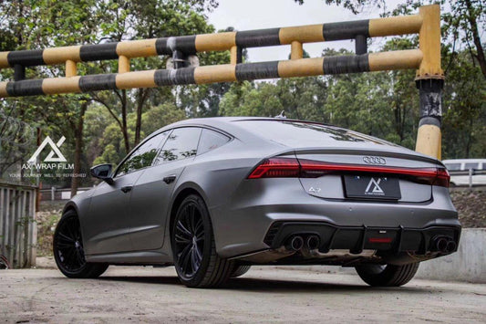 Audi S7 A7 (with s-line bumper) C8 2019-ON with Aftermarket Parts - V1 Style Rear Diffuser Pre-preg Carbon Fiber from Karbel Carbon