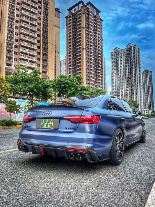 Audi S4 B9.5 2020-ON with Aftermarket Parts - Rear Diffuser & Canards V1 Style Pre-preg Carbon Fiber from Karbel Carbon