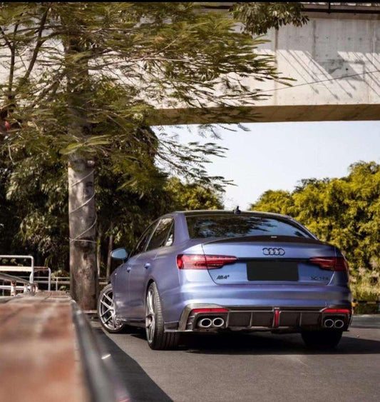 Audi S4 B9.5 2020-ON with Aftermarket Parts - Rear Diffuser & Canards V1 Style Pre-preg Carbon Fiber from Karbel Carbon