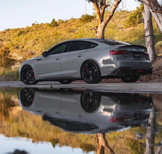 Audi S5 A5 (with s-line bumper, does not base model) B9.5 2020 2021 2022 2023 2024 with Aftermarket Parts - Rear Diffuser Pre-preg Carbon Fiber from Karbel Carbon