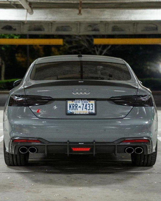 Audi S5 A5 (with s-line bumper, does not base model) B9.5 2020 2021 2022 2023 2024 with Aftermarket Parts - Rear Diffuser Pre-preg Carbon Fiber from Karbel Carbon