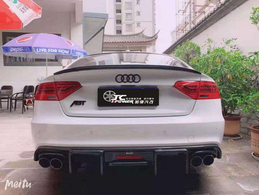 Audi S5 A5 S-line (with s-line bumper, does not base model) B8.5 2012-2016 with Aftermarket Parts - V2 Style Rear Diffuser Pre-preg Carbon Fiber from Karbel Carbon