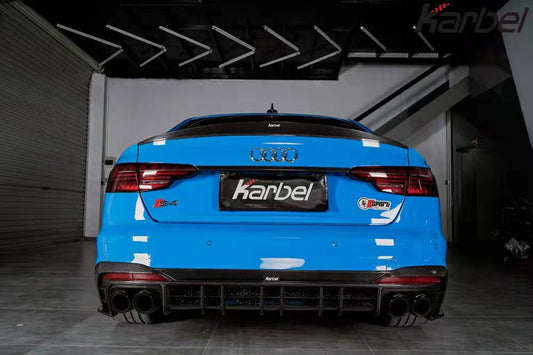 Audi S4 B9.5 2020-ON with Aftermarket Parts - V2 Style Rear Diffuser & Canards Pre-preg Carbon Fiber from Karbel Carbon