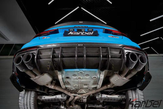 Audi S4 B9.5 2020-ON with Aftermarket Parts - V2 Style Rear Diffuser & Canards Pre-preg Carbon Fiber from Karbel Carbon