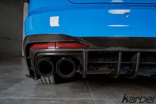 Audi S4 B9.5 2020-ON with Aftermarket Parts - V2 Style Rear Diffuser & Canards Pre-preg Carbon Fiber from Karbel Carbon