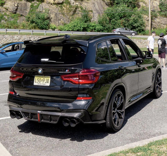 BMW X3M X3MC F97 Pre-LCI 2019-2021 & X3 G01 pre-LCI 2019 2020 2021 with Aftermarket Parts - Rear Roof Spoiler Pre-preg Carbon Fiber from Karbel Carbon