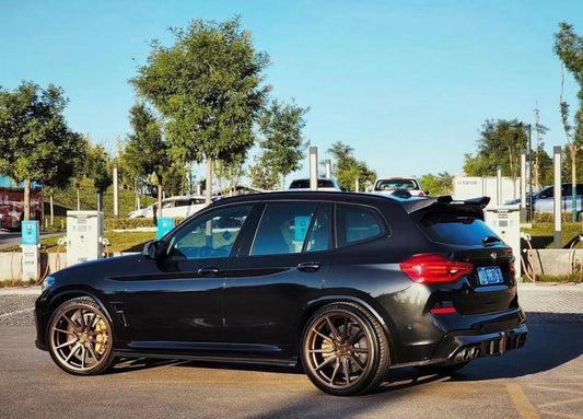 BMW X3M X3MC F97 Pre-LCI 2019-2021 & X3 G01 pre-LCI 2019 2020 2021 with Aftermarket Parts - Rear Roof Spoiler Pre-preg Carbon Fiber from Karbel Carbon