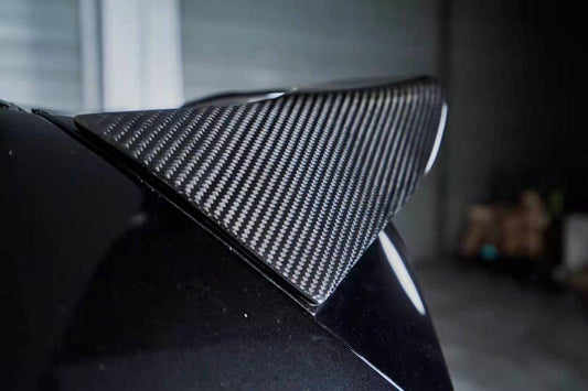 BMW X3M X3MC F97 Pre-LCI 2019-2021 & X3 G01 pre-LCI 2019 2020 2021 with Aftermarket Parts - Rear Roof Spoiler Pre-preg Carbon Fiber from Karbel Carbon