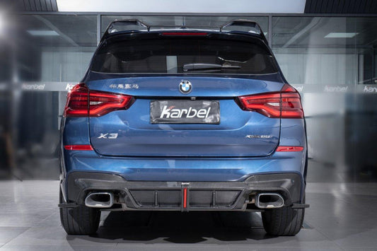 BMW X3M X3MC F97 Pre-LCI 2019-2021 & X3 G01 pre-LCI 2019 2020 2021 with Aftermarket Parts - Rear Roof Spoiler Pre-preg Carbon Fiber from Karbel Carbon