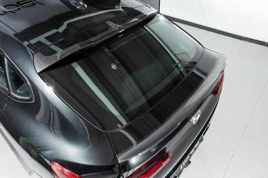 BMW X4M X4MC F98 (Fits Both Pre-LCI & LCI) 2019 2020 2021 2022 2023 2024 & X4 G02 (Fits Both Pre-LCI & LCI) 2019 2020 2021 2022 2023 2024 with Aftermarket Parts - Rear Roof Spoiler Pre-preg Carbon Fiber from Karbel Carbon