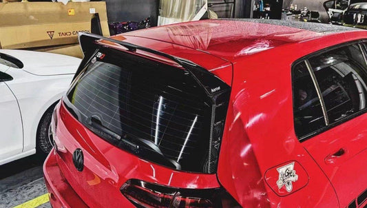 Volkswagen GTI MK7.5 2018 2019 2020 2021 with Aftermarket Parts - V2 Style Rear Roof Spoiler Pre-preg Carbon Fiber from Karbel Carbon