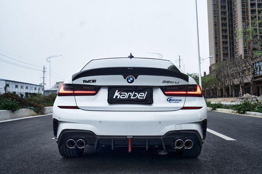 BMW M3 G80 2021-ON & 3 Series 330i M340i G20 (Fits Both Pre-LCI & LCI) 2019-ON with Aftermarket Parts - V1 Style Rear Spoiler Carbon Fiber from Karbel Carbon