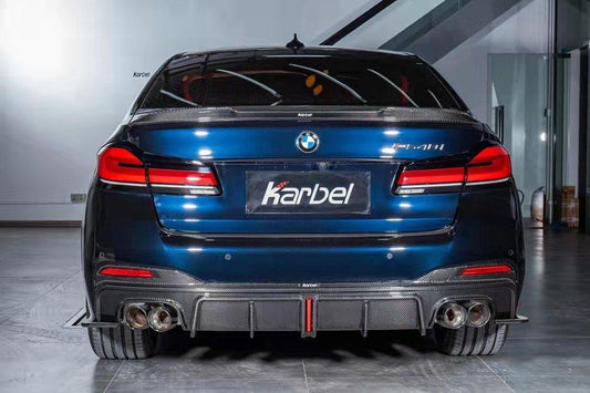 BMW 5 Series M550 540 530 G30 LCI (fits both Pre-LCI & LCI) 2017-ON & M5 / M5C / M5CS F90 (fits both Pre-LCI & LCI) 2018 2019 2020 2021 2022 2023 2024 with Aftermarket Parts - Rear Spoiler Pre-preg Carbon Fiber from Karbel Carbon
