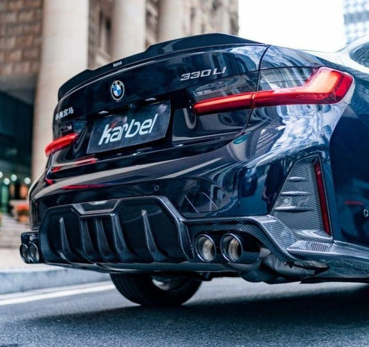 BMW M3 G80 2021-ON & 3 Series 330i M340i G20 (Fits Both Pre-LCI & LCI) 2019-ON with Aftermarket Parts - V2 Style Rear Spoiler Carbon Fiber from Karbel Carbon