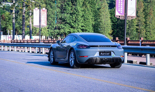 Porsche 718 Cayman / GTS 2017-ON with Aftermarket Parts - Rear Spoiler Pre-preg Carbon Fiber from Karbel Carbon