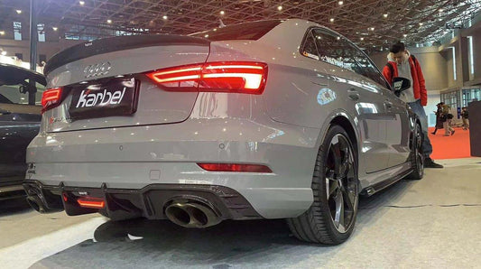 Audi RS3 S3 A3 8V/8V.5 2014 2015 2016 2017 2018 2019 2020 with Aftermarket Parts - Rear Spoiler Pre-preg Carbon Fiber from Karbel Carbon