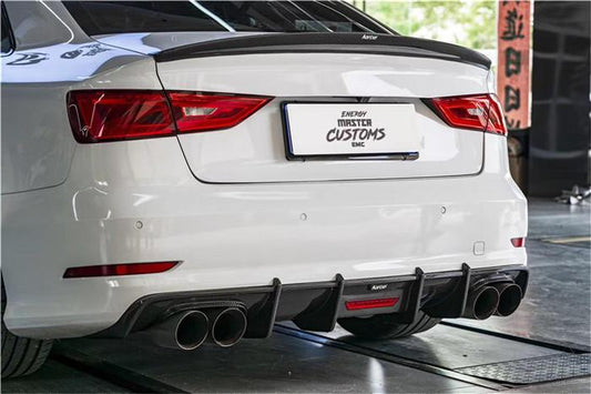 Audi RS3 S3 A3 8V/8V.5 2014 2015 2016 2017 2018 2019 2020 with Aftermarket Parts - Rear Spoiler Pre-preg Carbon Fiber from Karbel Carbon