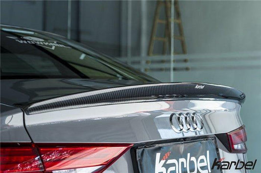 Audi RS3 S3 A3 8V/8V.5 2014 2015 2016 2017 2018 2019 2020 with Aftermarket Parts - Rear Spoiler Pre-preg Carbon Fiber from Karbel Carbon