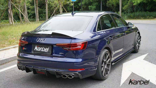 Audi S4 A4 B9 / B9.5 2017 2018 2019 2020 2021 2022 2023 2024 with Aftermarket Parts - Rear Spoiler Pre-preg Carbon Fiber from Karbel Carbon