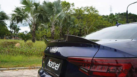 Audi S4 A4 B9 / B9.5 2017 2018 2019 2020 2021 2022 2023 2024 with Aftermarket Parts - Rear Spoiler Pre-preg Carbon Fiber from Karbel Carbon