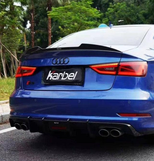 Audi RS3 S3 A3 8V/8V.5 2014 2015 2016 2017 2018 2019 2020 with Aftermarket Parts - Rear Spoiler Pre-preg Carbon Fiber from Karbel Carbon