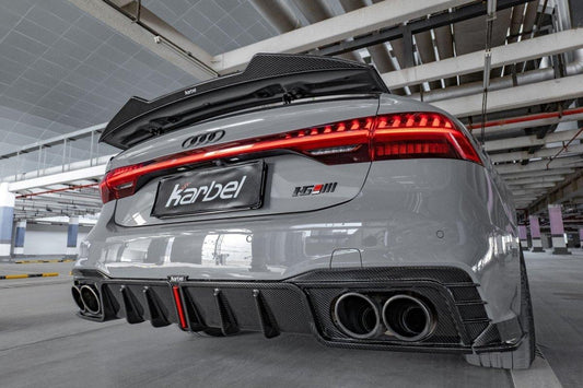 Audi RS7 S7 A7 C8 2019-ON with Aftermarket Parts - V2 Style Rear Spoiler Pre-preg Carbon Fiber from Karbel Carbon