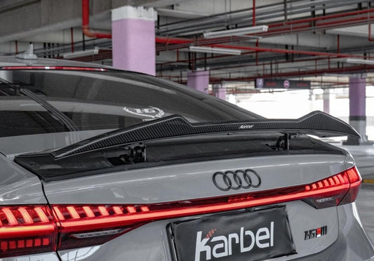 Audi RS7 S7 A7 C8 2019-ON with Aftermarket Parts - V2 Style Rear Spoiler Pre-preg Carbon Fiber from Karbel Carbon
