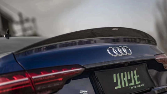 Audi S4 A4 B9 / B9.5 2017 2018 2019 2020 2021 2022 2023 2024 with Aftermarket Parts - Rear Spoiler Pre-preg Carbon Fiber from Karbel Carbon
