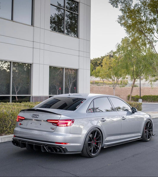 Audi S4 A4 B9 / B9.5 2017 2018 2019 2020 2021 2022 2023 2024 with Aftermarket Parts - Rear Spoiler Pre-preg Carbon Fiber from Karbel Carbon