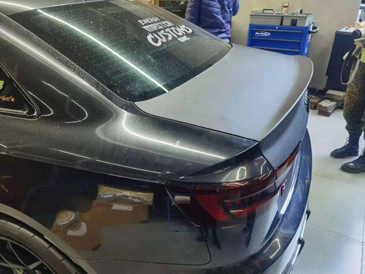 Audi S4 A4 B9 / B9.5 2017 2018 2019 2020 2021 2022 2023 2024 with Aftermarket Parts - Rear Trunk Lid Pre-preg Double-sided Carbon Fiber from Karbel Carbon