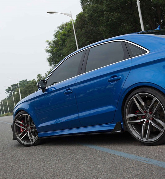 Audi RS3 S3 A3 8V.5 2017 2018 2019 2020 with Aftermarket Parts - Side Skirts Pre-preg Carbon Fiber from Karbel Carbon