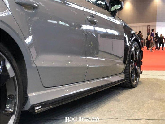 Audi RS3 8V 8V.5 2018 2019 2020 with Aftermarket Parts - Side Skirts Pre-preg Carbon Fiber from TAKD Carbon