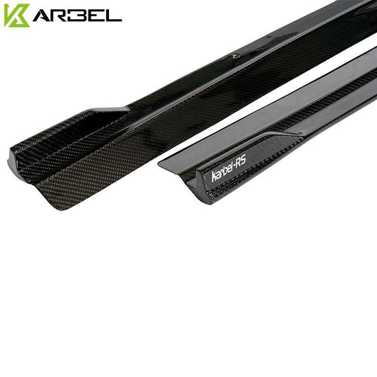 Audi RS3 8V 8V.5 2018 2019 2020 with Aftermarket Parts - Side Skirts Pre-preg Carbon Fiber from TAKD Carbon