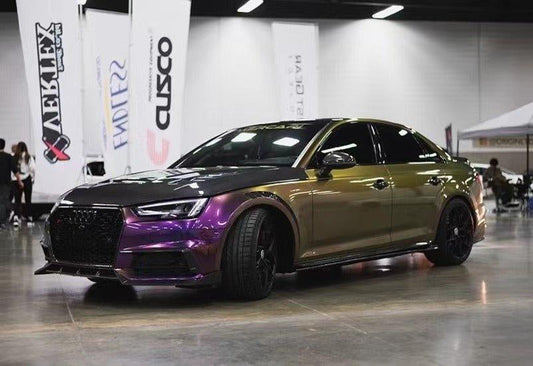 Audi S4 A4 B9 / B9.5 2017-ON with Aftermarket Parts - Side Skirts & Upper Side Skirt Trim Pre-preg Carbon Fiber from Karbel Carbon