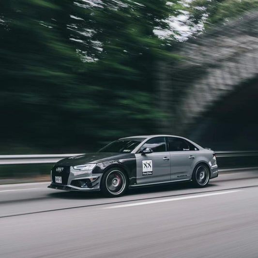 Audi S4 A4 B9 / B9.5 2017-ON with Aftermarket Parts - Side Skirts & Upper Side Skirt Trim Pre-preg Carbon Fiber from Karbel Carbon