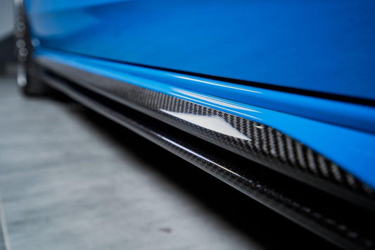 Audi S4 A4 B9 / B9.5 2017-ON with Aftermarket Parts - Side Skirts & Upper Side Skirt Trim Pre-preg Carbon Fiber from Karbel Carbon
