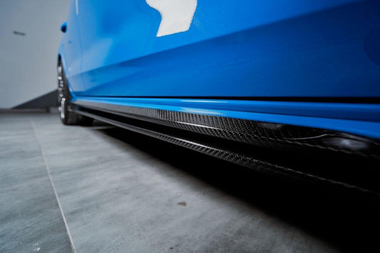 Audi S4 A4 B9 / B9.5 2017-ON with Aftermarket Parts - Side Skirts & Upper Side Skirt Trim Pre-preg Carbon Fiber from Karbel Carbon