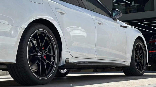 Audi S5 A5 B9.5 2020 2021 2022 2023 2024 Early 2025 With Aftermarket Parts - Side Skirts Extensions Dry Pre-preg Carbon Fiber from Karbel Carbon