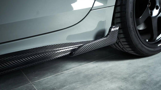 Audi S5 A5 B9.5 2020 2021 2022 2023 2024 Early 2025 With Aftermarket Parts - Side Skirts Extensions Dry Pre-preg Carbon Fiber from Karbel Carbon