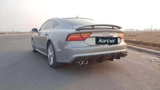 Audi S7 A7 C7.5 2016 2017 2018 with Aftermarket Parts - Side Skirts Pre-preg Carbon Fiber from Karbel Carbon