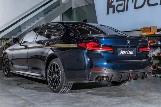 BMW 5 Series M550 540 530 G30 LCI 2021-ON with Aftermarket Parts - Side Skirts Pre-preg Carbon Fiber from Karbel Carbon