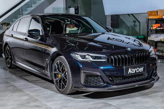 BMW 5 Series M550 540 530 G30 LCI 2021-ON with Aftermarket Parts - Side Skirts Pre-preg Carbon Fiber from Karbel Carbon