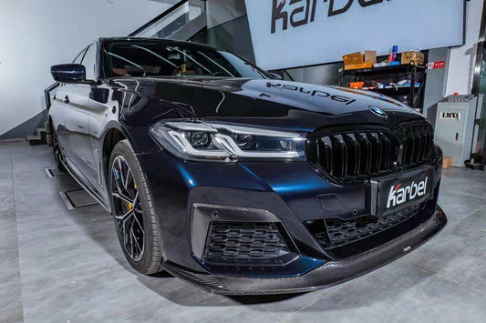 BMW 5 Series M550 540 530 G30 LCI 2021-ON with Aftermarket Parts - Side Skirts Pre-preg Carbon Fiber from Karbel Carbon